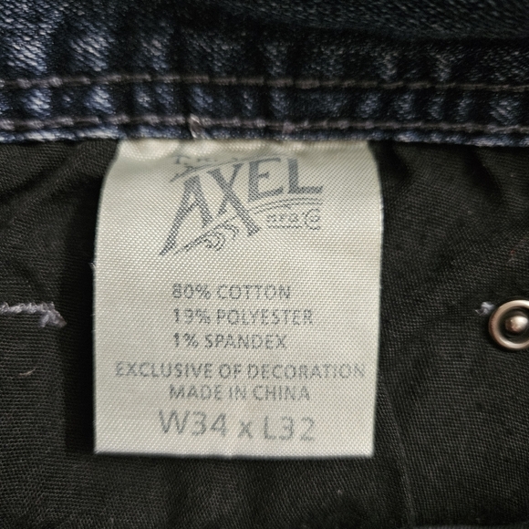 TK Axel Men's Slim Straight Faded Jeans Size 34x28 Stretch, 5-pocket Design - Picture 9 of 10